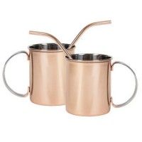 Caneca Mule Copper w/straw 45 cl (Pack 2)