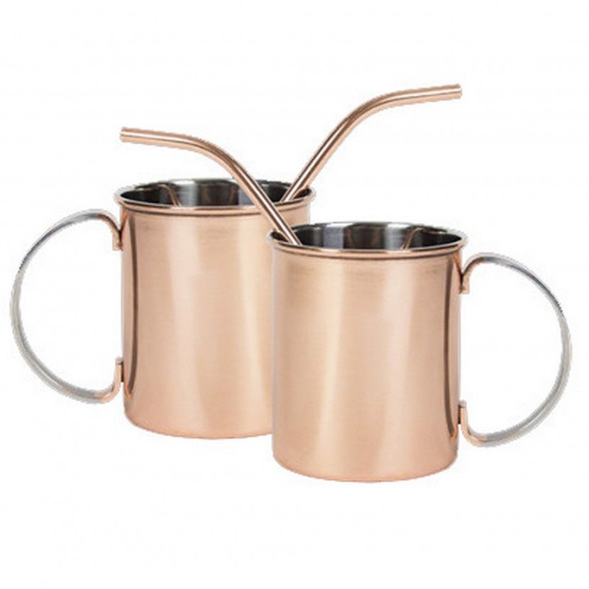 Caneca Mule Copper w/straw 45 cl (Pack 2)