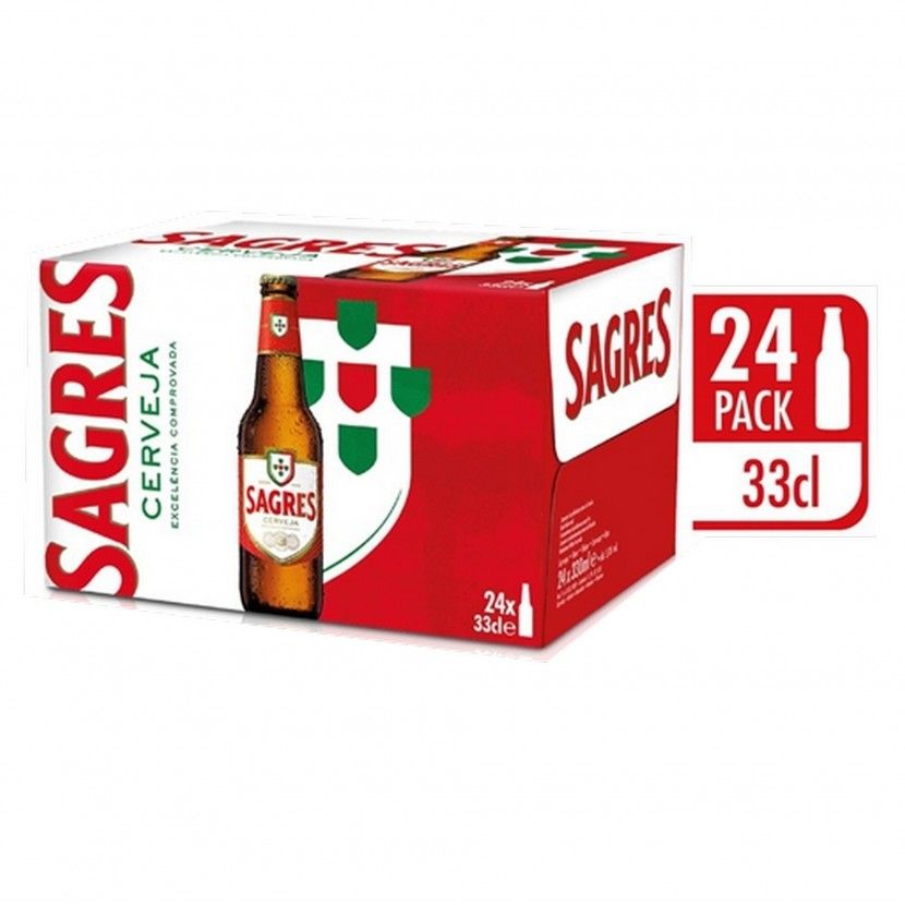 Cerveja Sagres 33 Cl  -  (Pack 24)