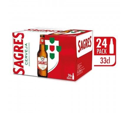 Cerveja Sagres 33 Cl  -  (Pack 24)