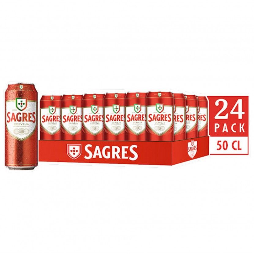 Cerveja Sagres Lata 50 Cl  -  (Pack 24)