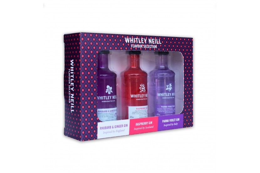 Mini Conj. Gin Whitley Neill (Parma Violet + Raspberry + Rhubarb & Ginge) (3 x 5 Cl)