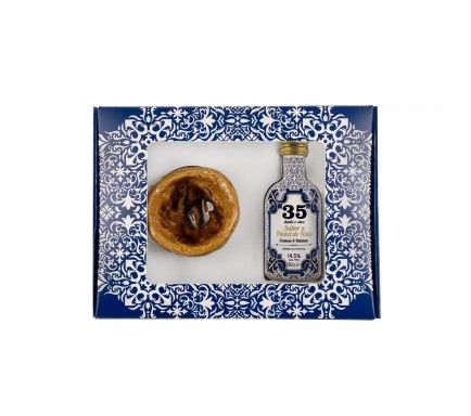 Mini Licor 35 Pastel Nata 5 Cl & Copo Faianca